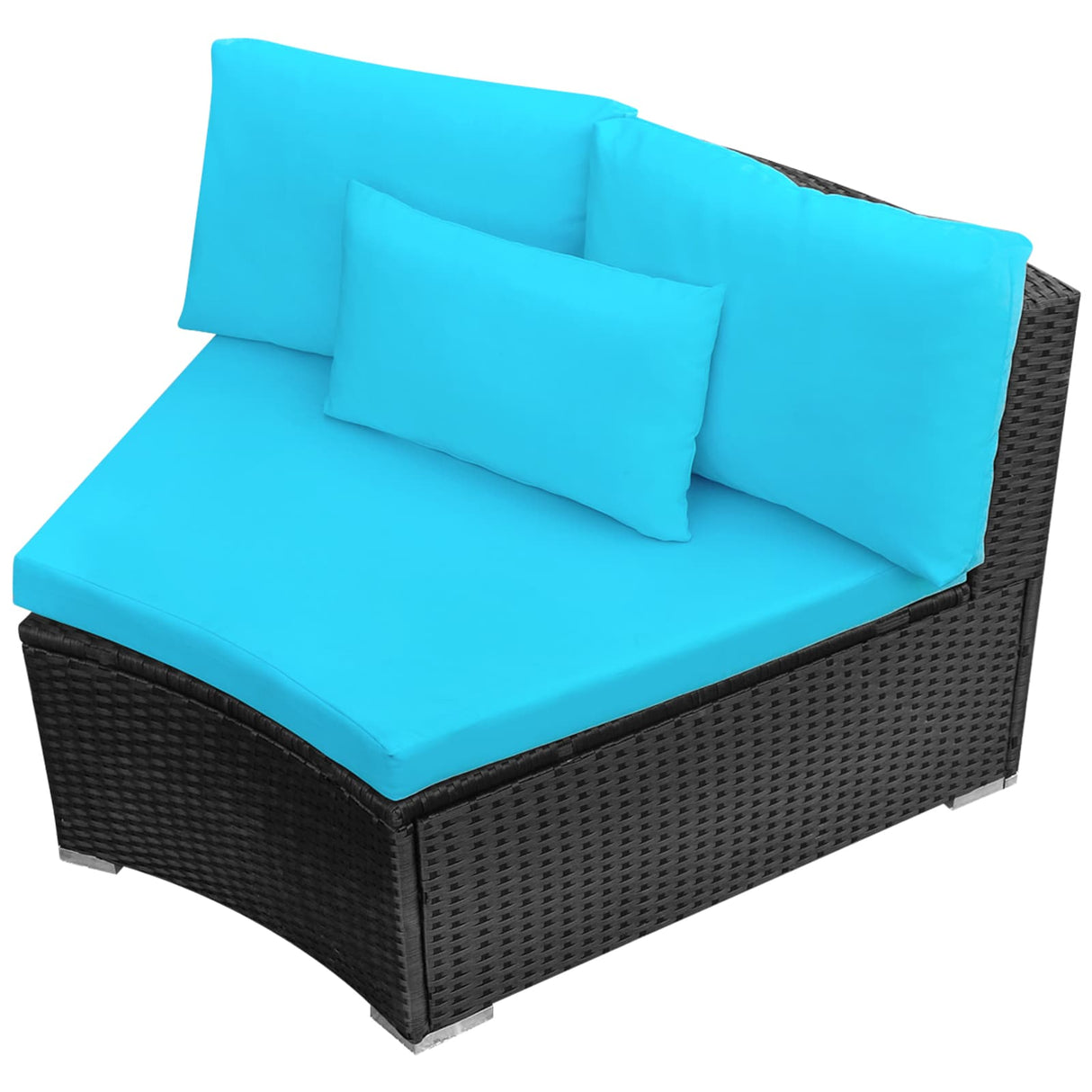 vidaXL Ronde Sofa Set 11 pcs Blauw poly rattan
