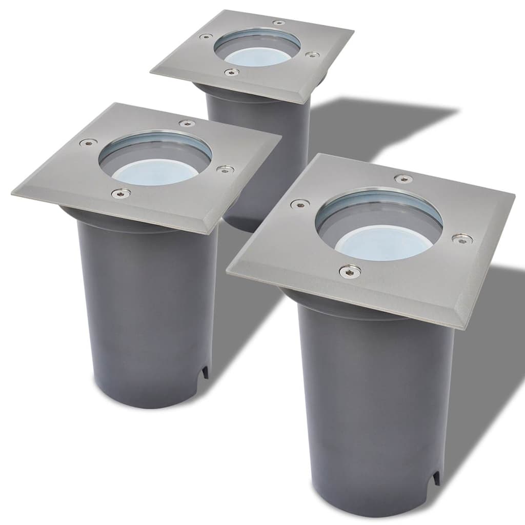 vidaXL LED-Grondspots buiten 3 stuks rond