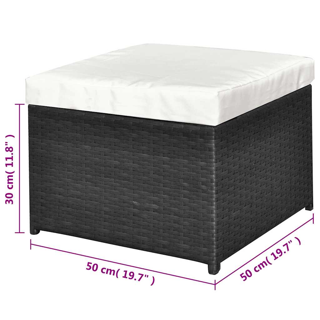 vidaXL 4-delige Loungeset met kussens poly rattan bruin