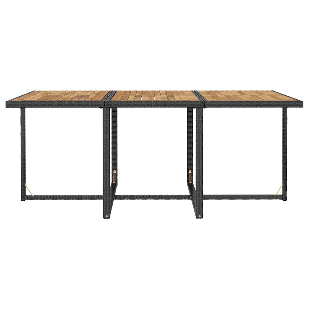 vidaXL 5-delige Tuinset poly rattan en acaciahout zwart
