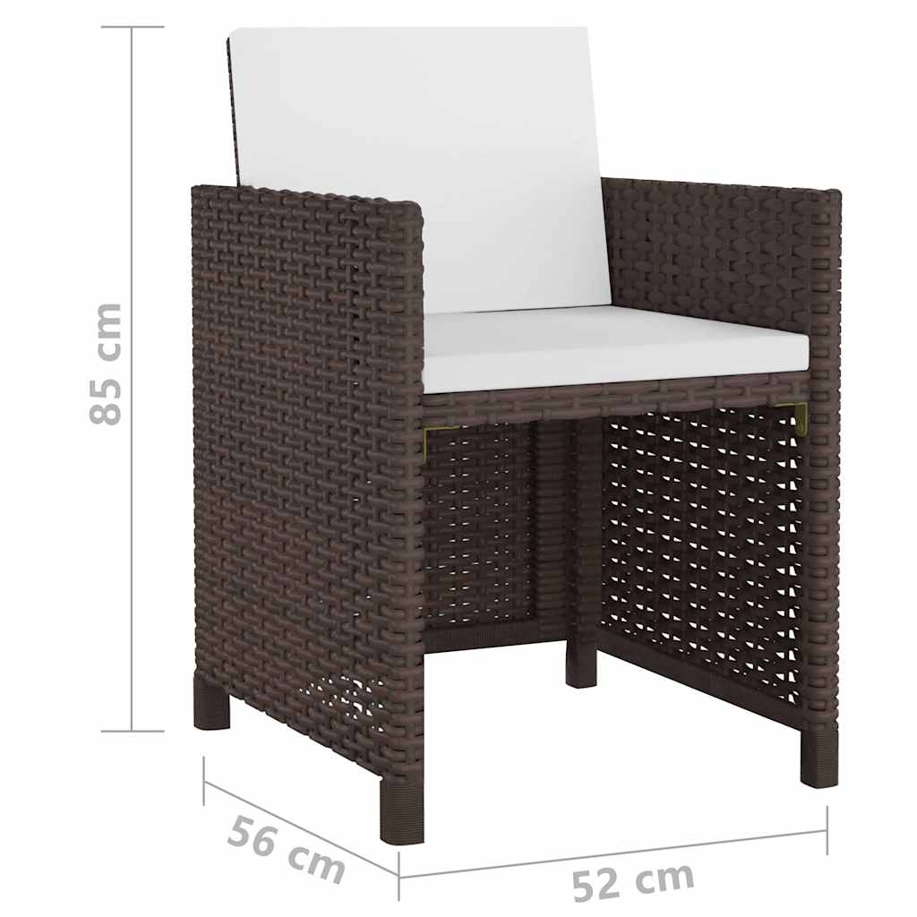 vidaXL 9-piece Garden Dining Set with Cushions Poly Rattan Beige