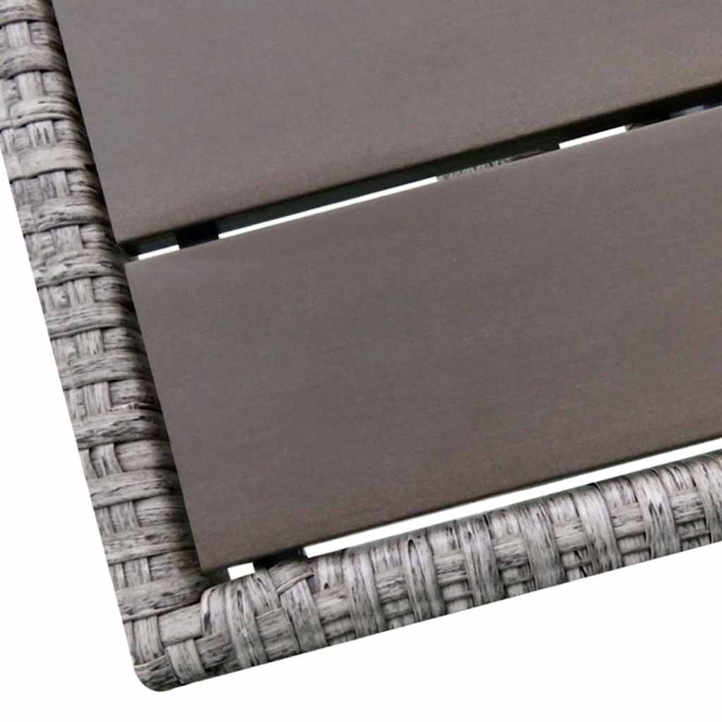 vidaXL 3-delige Loungeset met kussens poly rattan grijs