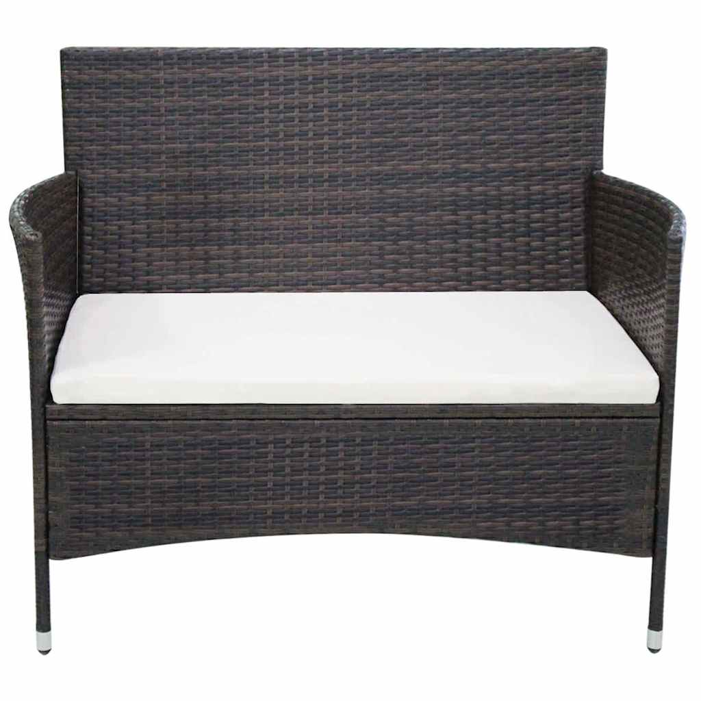 vidaXL Tuinbank 106 cm poly rattan bruin