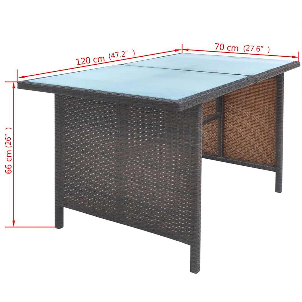 vidaXL 6-delige Tuinset met kussens poly rattan zwart