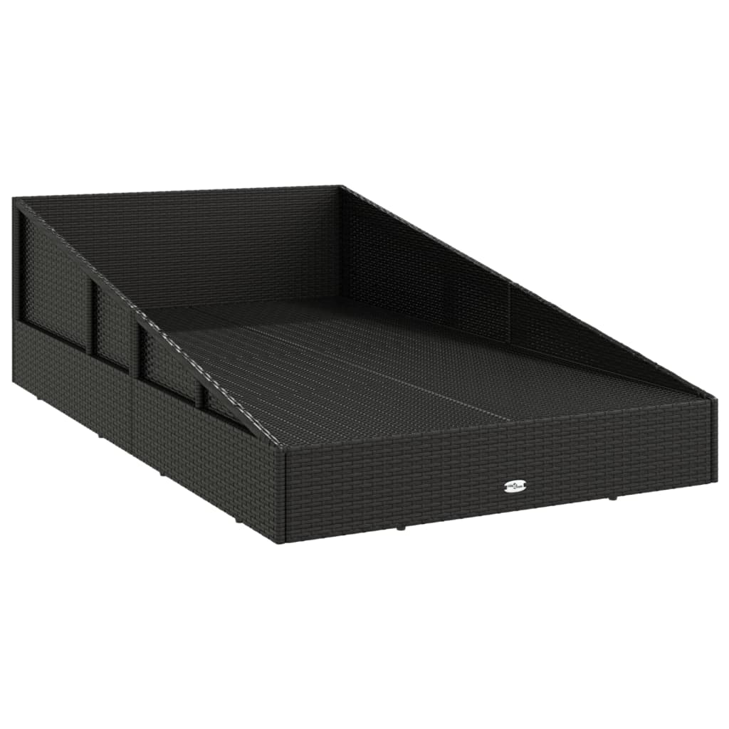 vidaXL Tuinbed 110x200 cm poly rattan grijs
