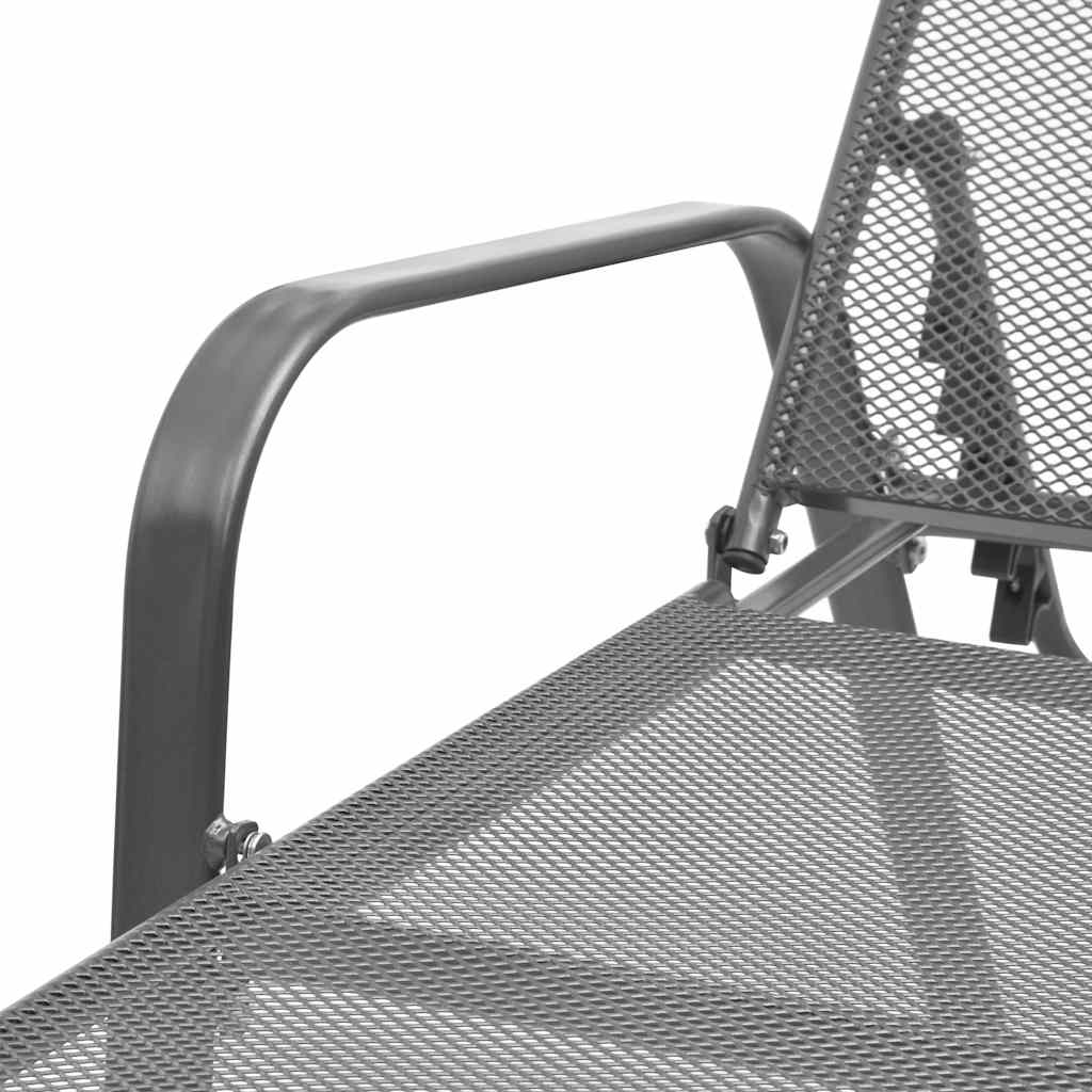 vidaXL Ligbed staal antraciet
