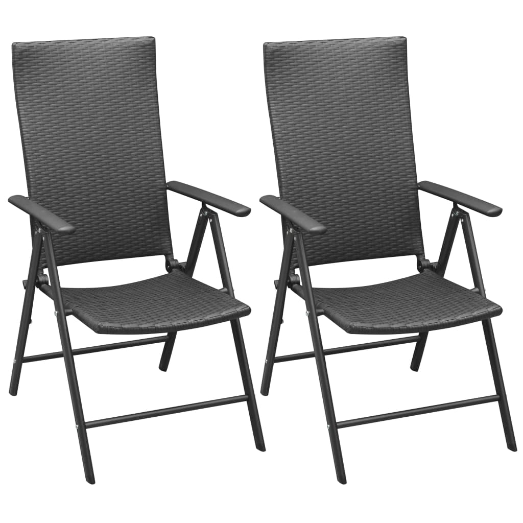 vidaXL Tuinstoelen 4 st poly rattan zwart