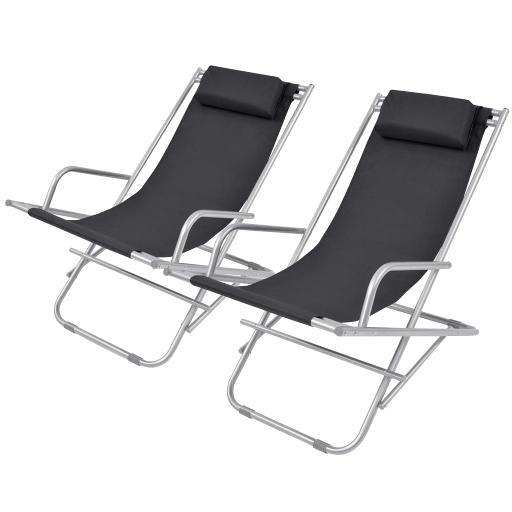 vidaXL Klapstoelen 2 st staal groen