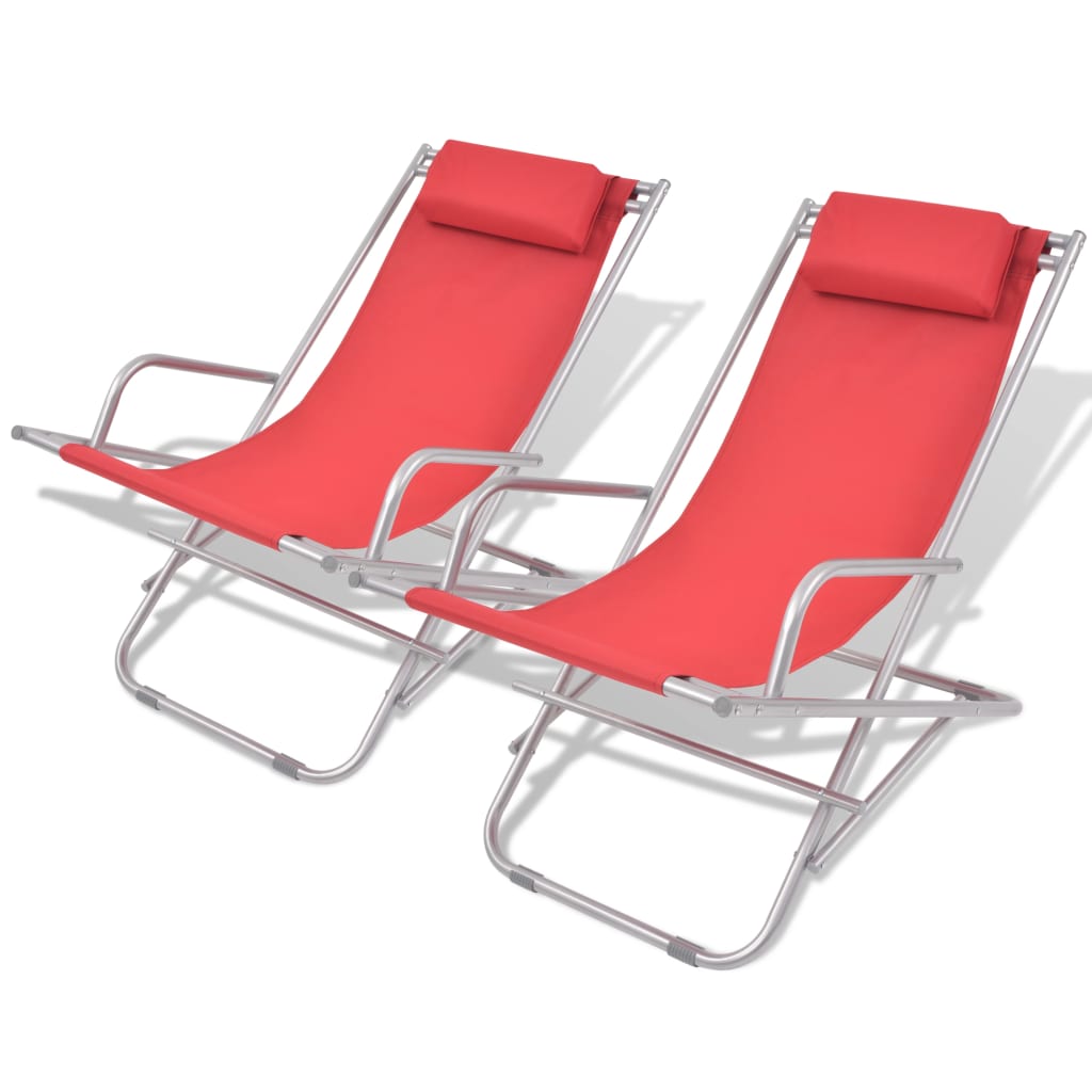vidaXL Klapstoelen 2 st staal groen