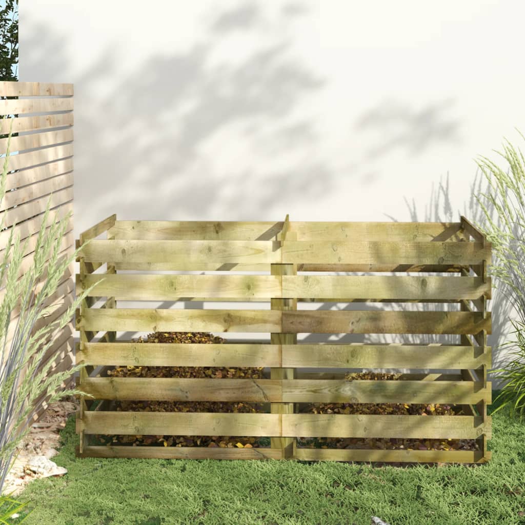 vidaXL Tuincompostbak gelat 90x90x90 cm geïmpregneerd grenenhout