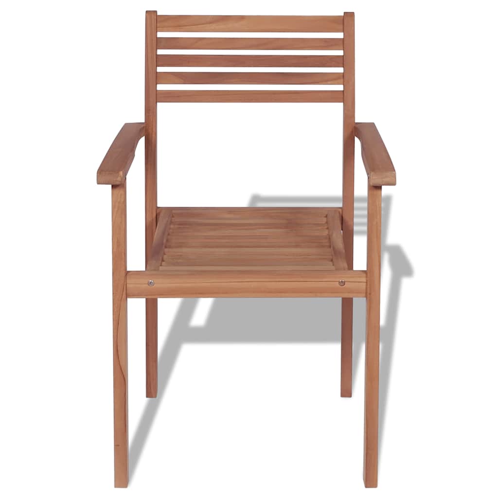 vidaXL Tuinstoelen 6 st stapelbaar massief teakhout