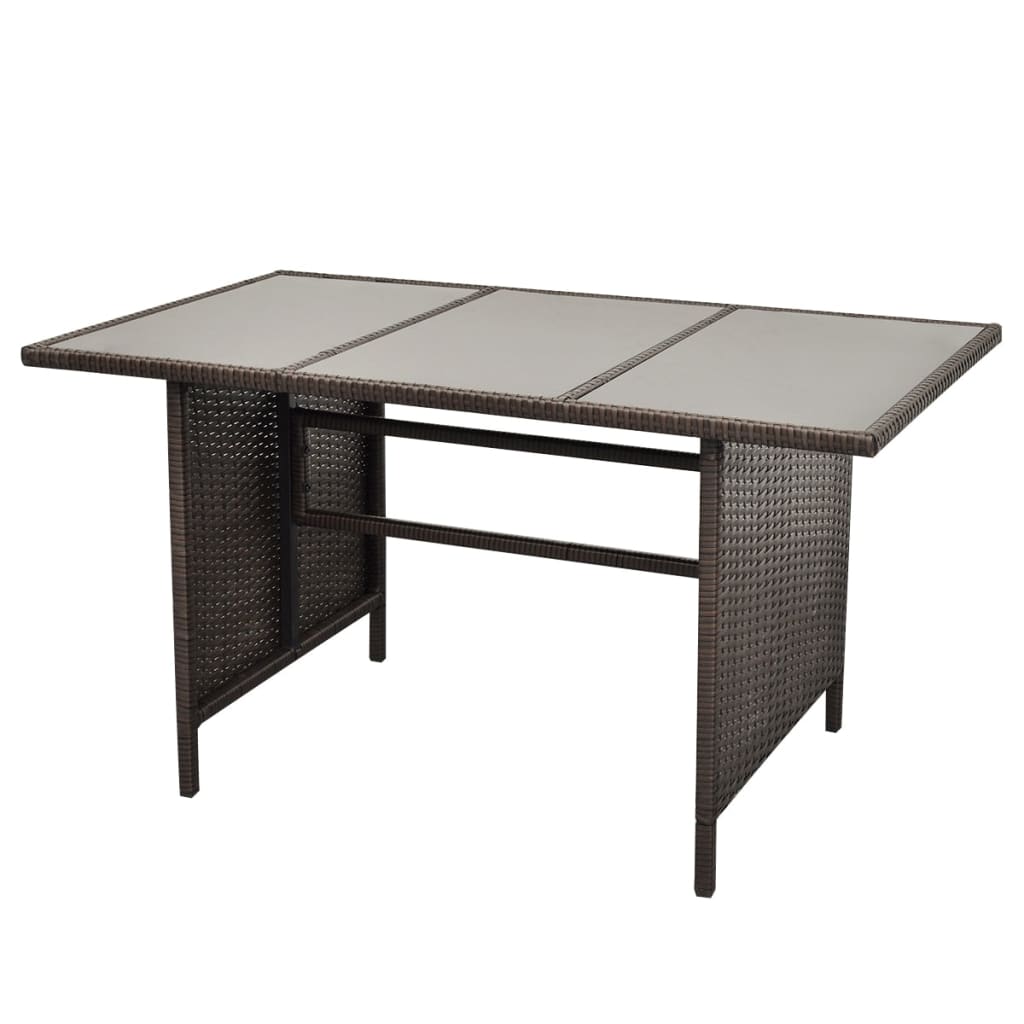vidaXL 4-Piece Lounge Set with Cushions Poly Rattan Brown