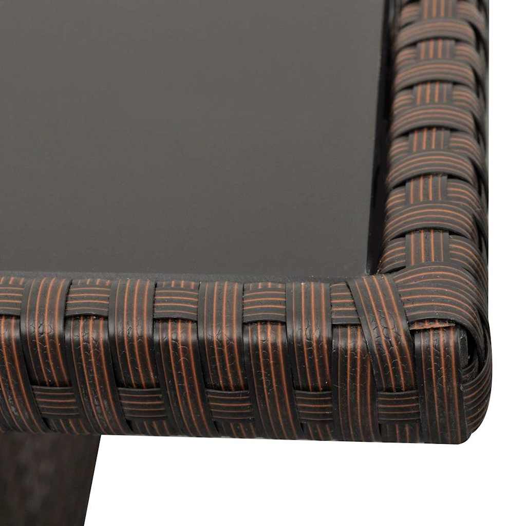 vidaXL 4-Piece Lounge Set with Cushions Poly Rattan Brown