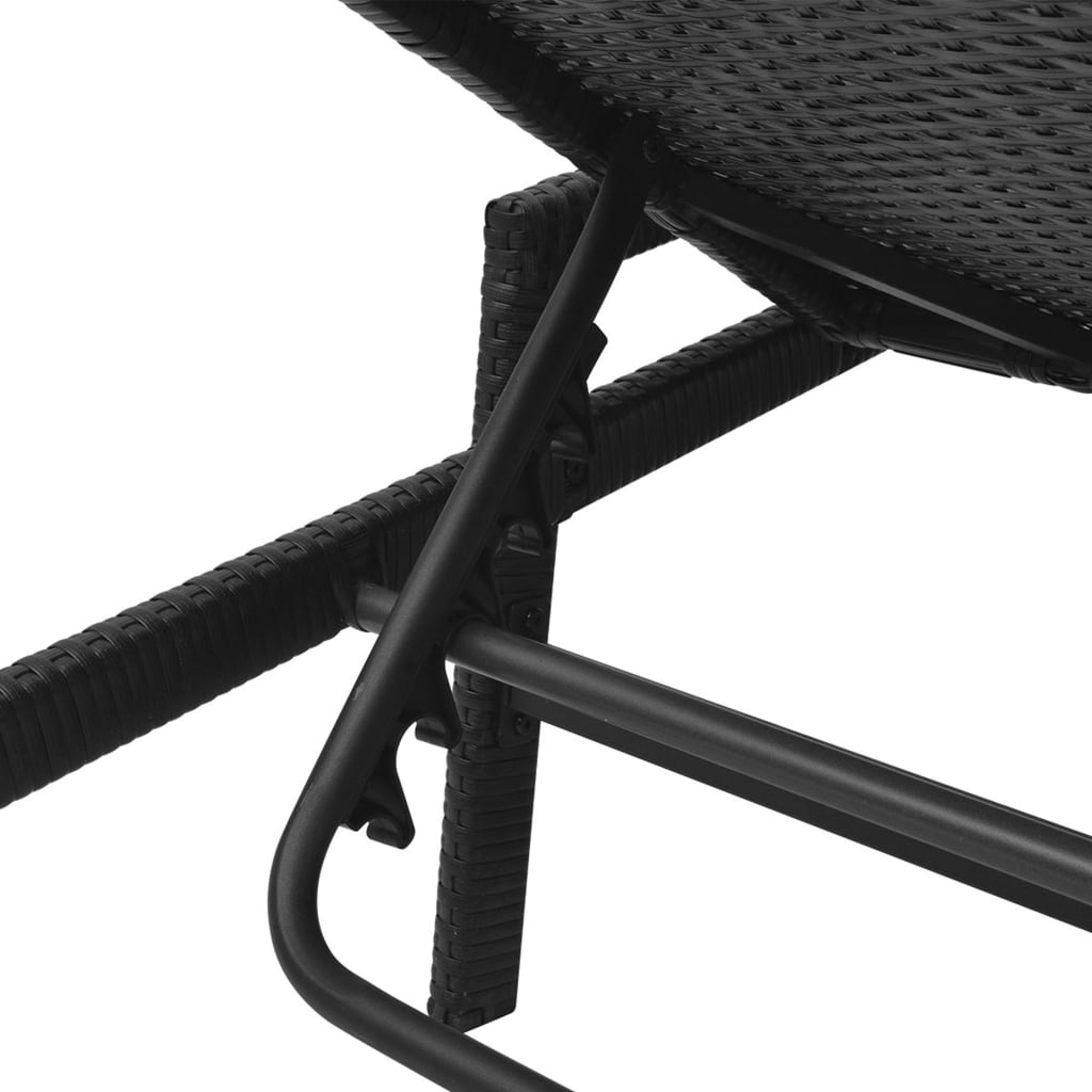 vidaXL Ligbed met kussen poly rattan bruin
