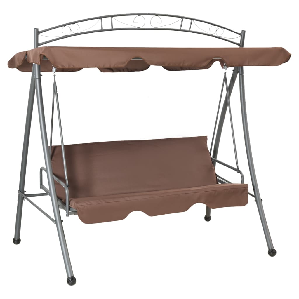 vidaXL Schommelbank met luifel 198 cm stof en staal groen