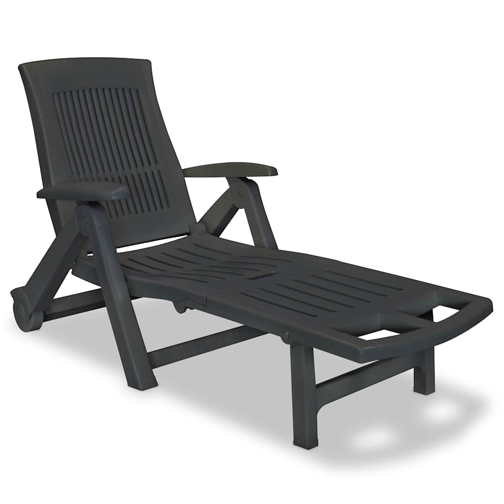 vidaXL Sun Lounger with Footrest Plastic White