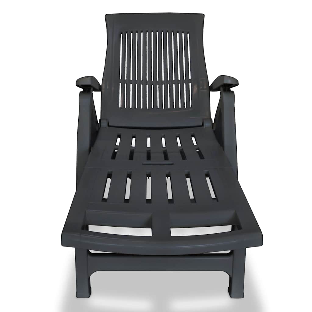 vidaXL Sun Lounger with Footrest Plastic White