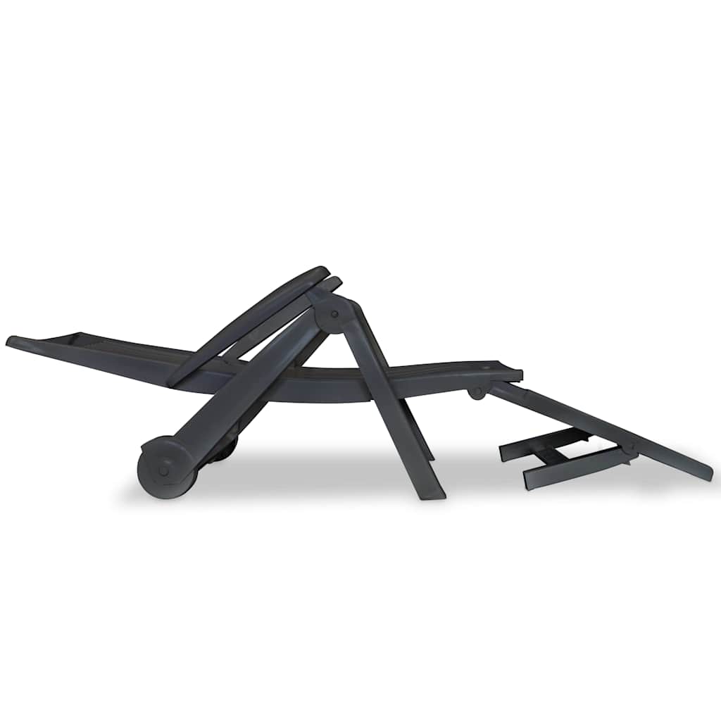 vidaXL Sun Lounger with Footrest Plastic White