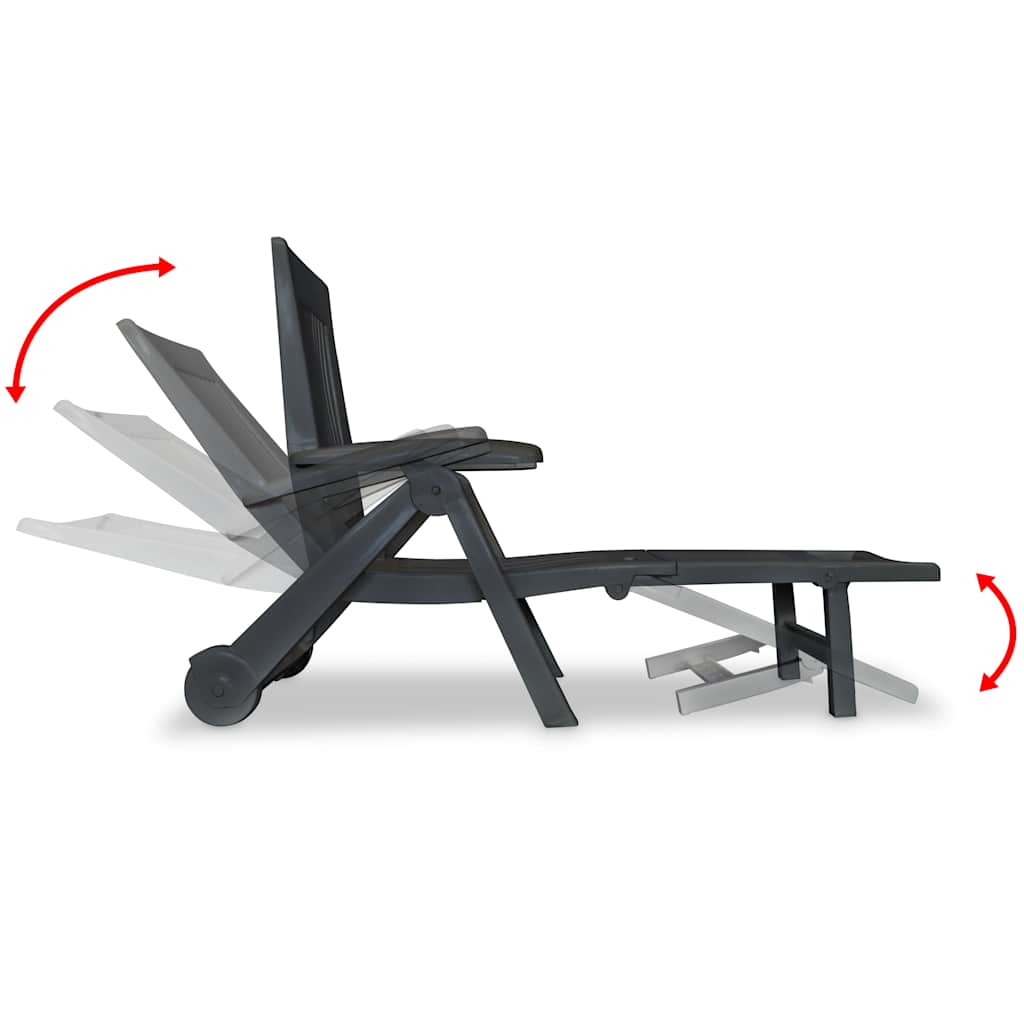 vidaXL Sun Lounger with Footrest Plastic White
