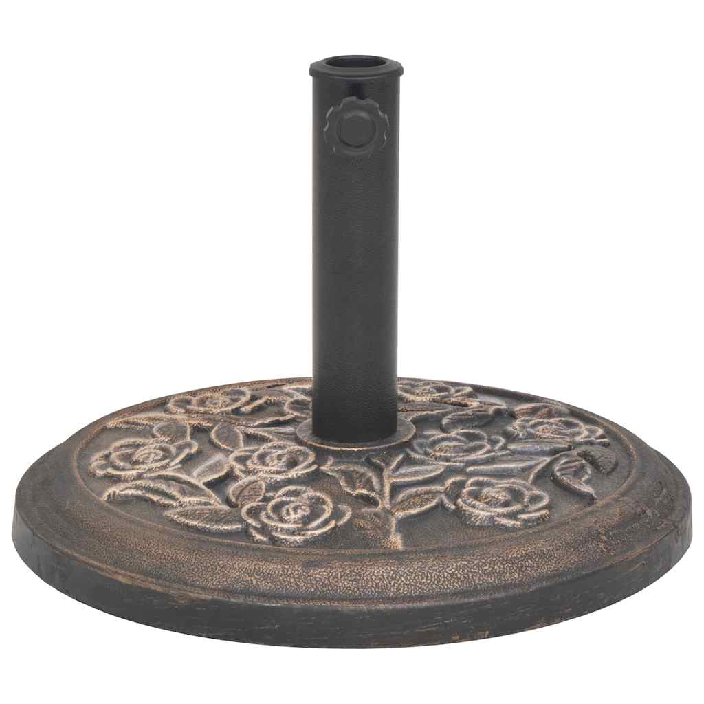 vidaXL Half-Round Parasol Base 9 kg Resin Bronze-Coloured