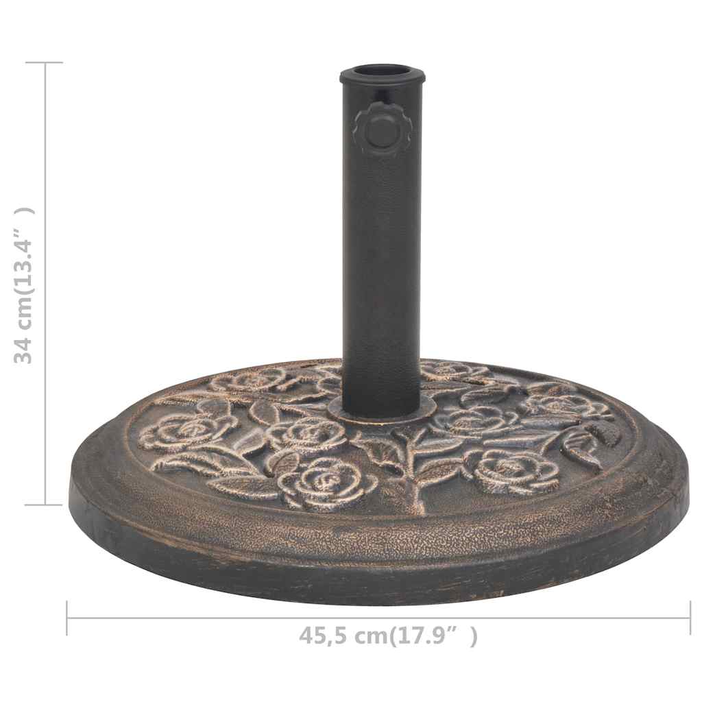 vidaXL Half-Round Parasol Base 9 kg Resin Bronze-Coloured