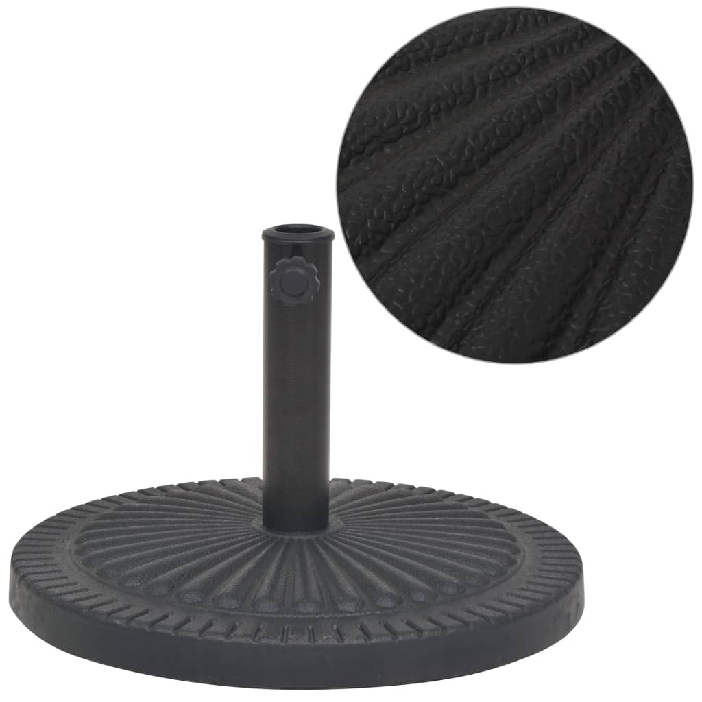 vidaXL Round Parasol Base 14 kg Resin Black