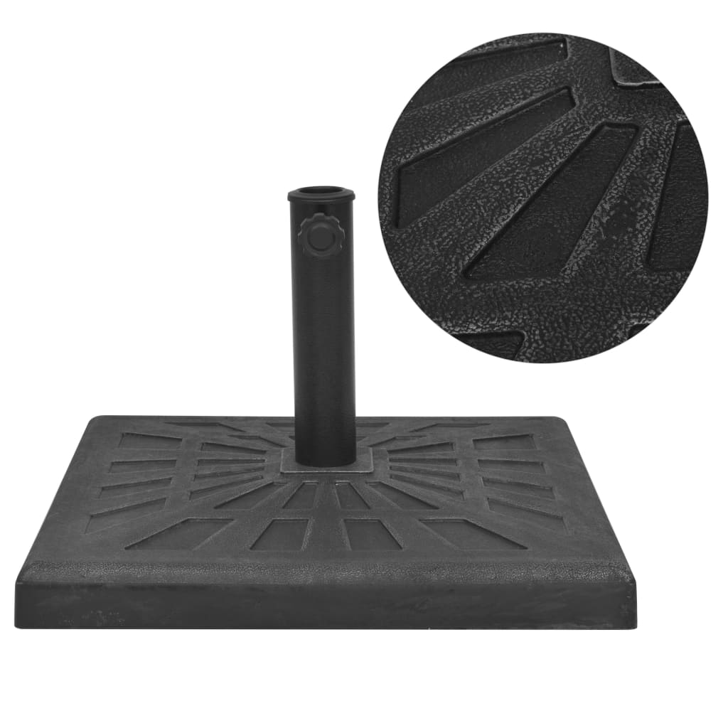 vidaXL Parasol Base Square 19 kg Resin Black