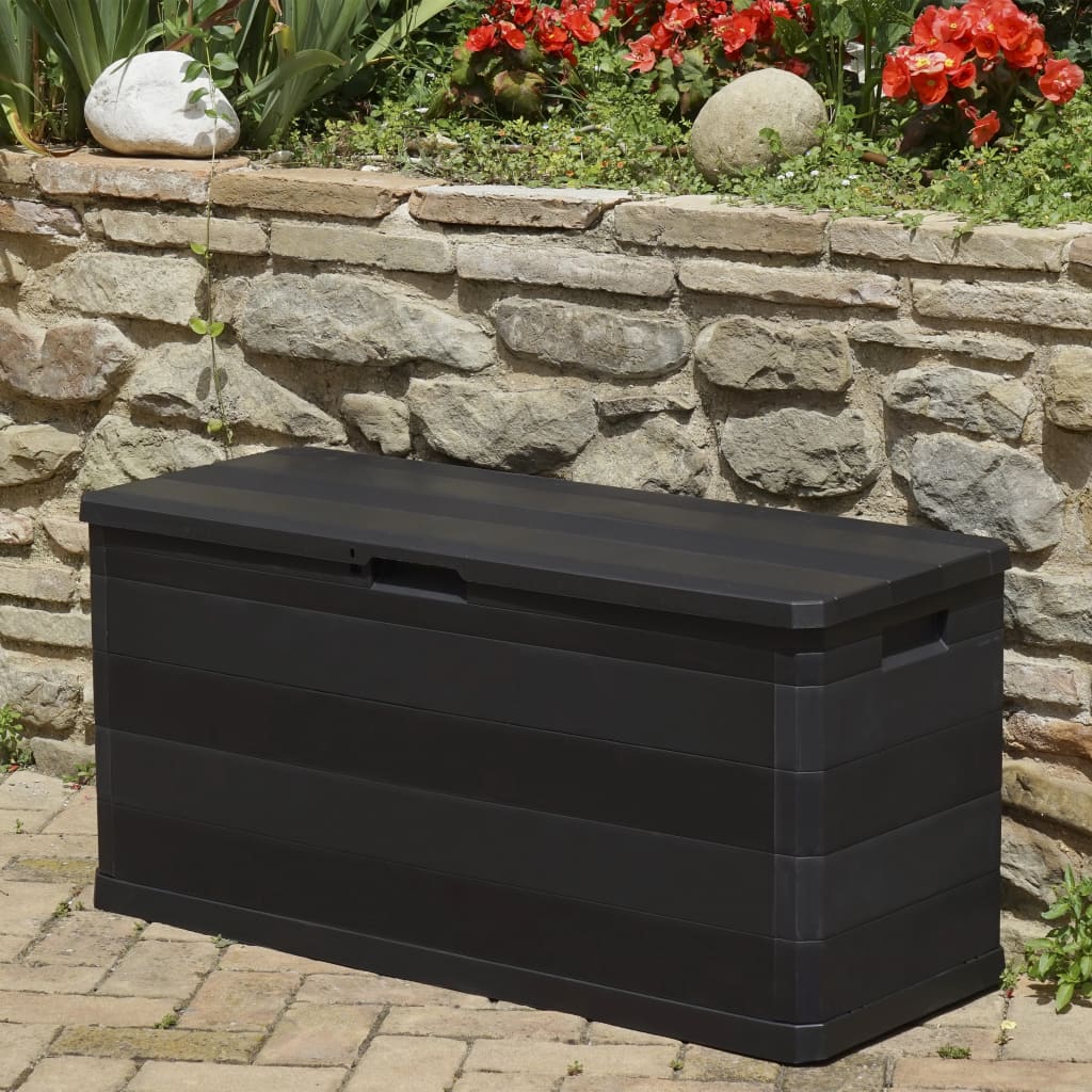 vidaXL Tuinbox 117x45x56 cm zwart