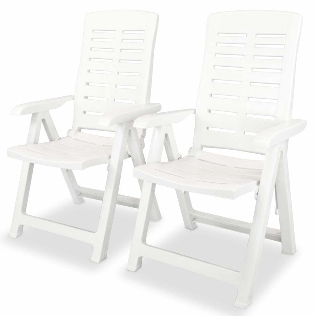 vidaXL Tuinstoelen 4 st verstelbaar kunststof wit