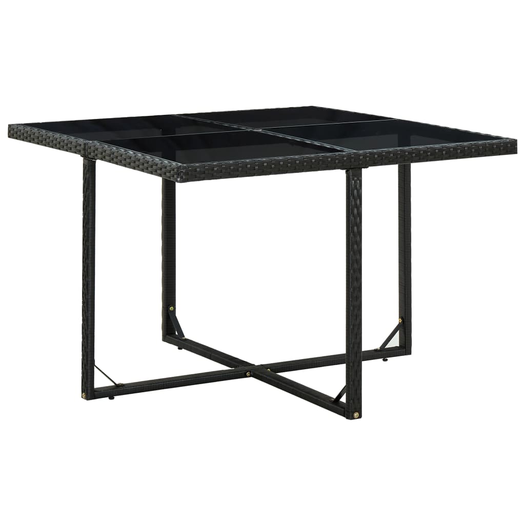 vidaXL 5-delige Tuinset met kussens poly rattan zwart