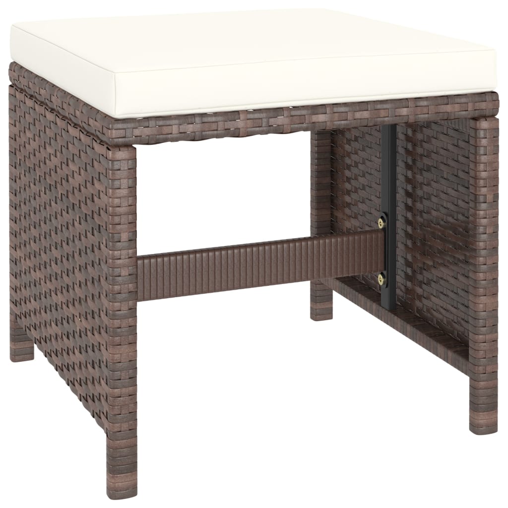 vidaXL 6-delige Tuinset met kussens poly rattan zwart