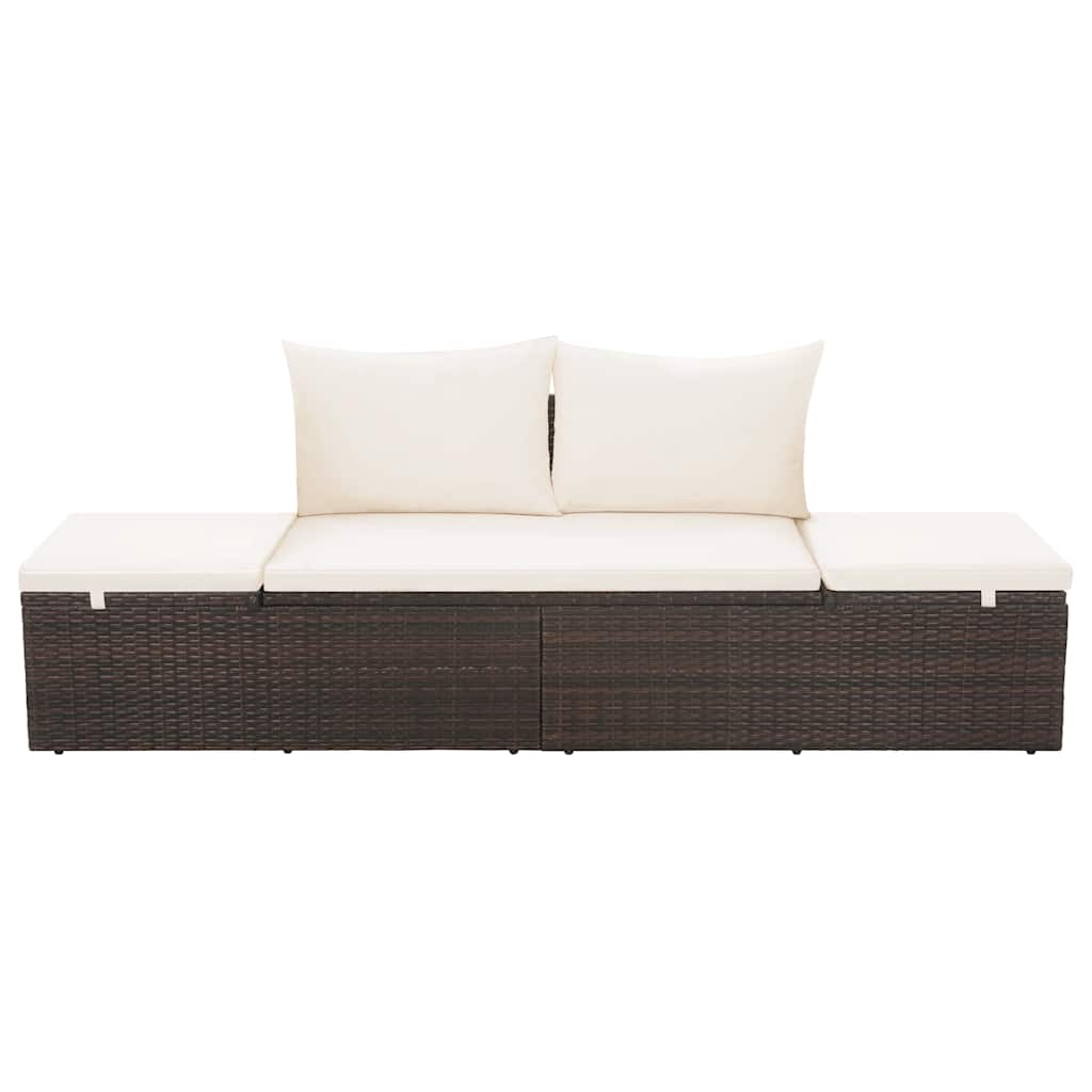vidaXL Tuinbed 195x60 cm poly rattan zwart