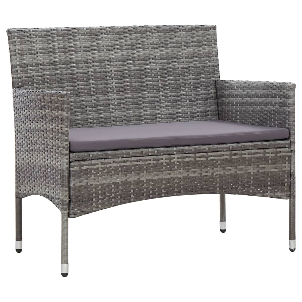 vidaXL Tuinbank 106 cm poly rattan bruin