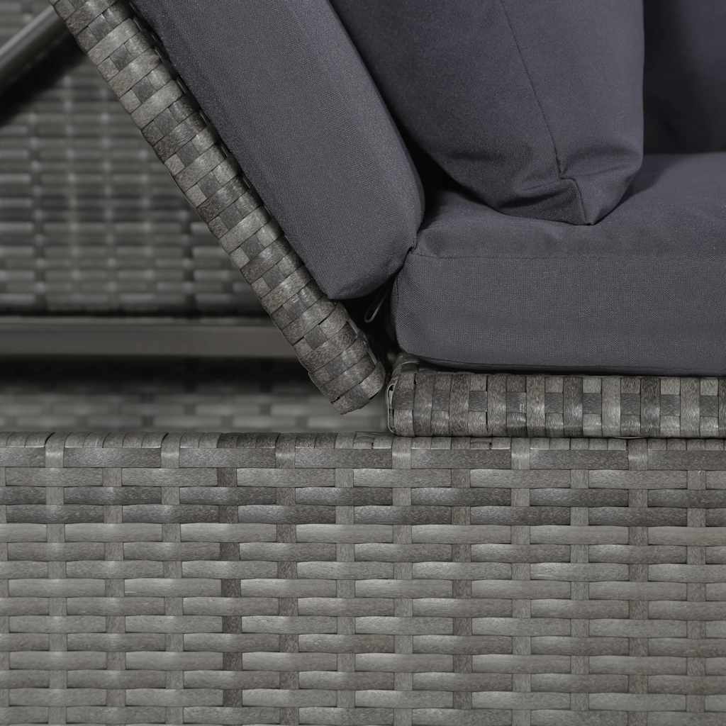 vidaXL Tuinbed 200x60 cm poly rattan grijs