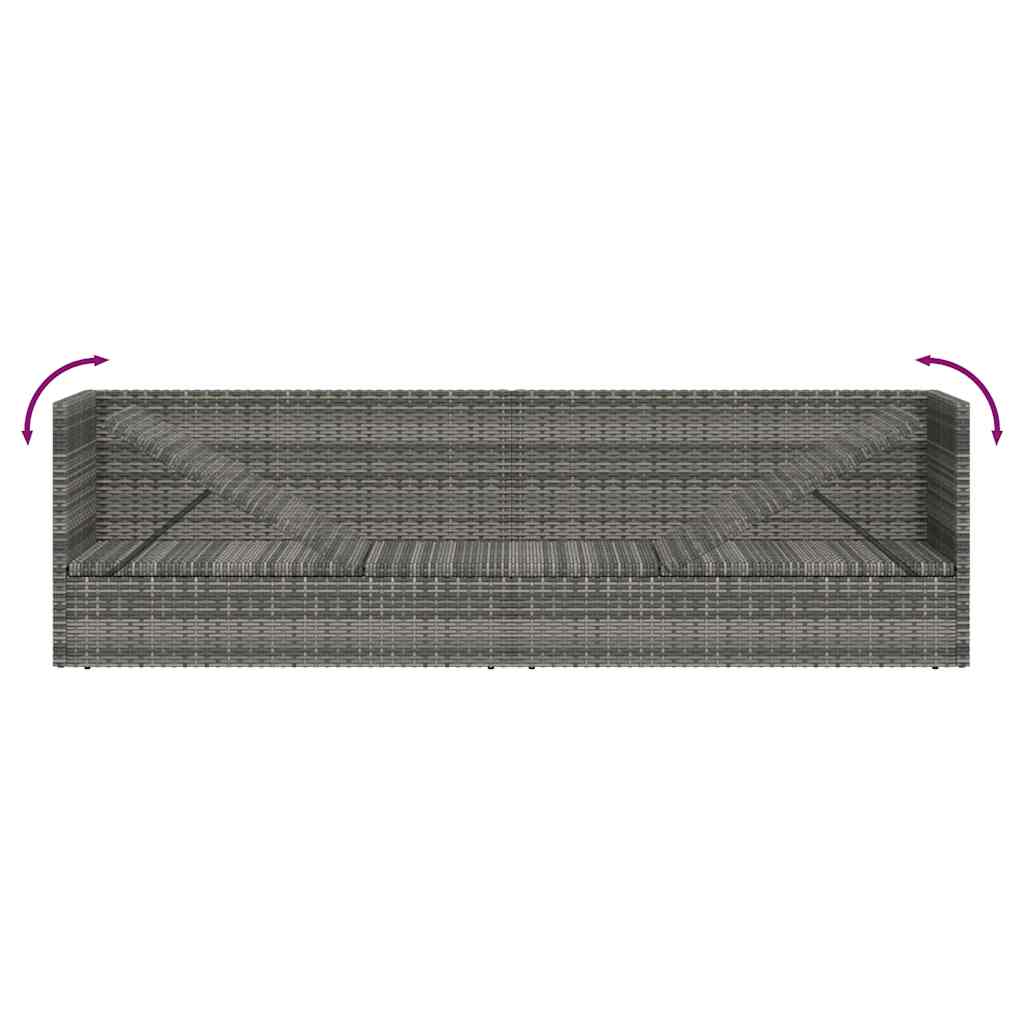 vidaXL Tuinbed 200x60 cm poly rattan grijs