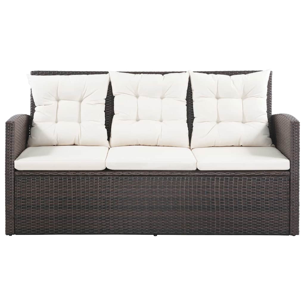 vidaXL 5-piece Lounge Set with Cushions Poly Rattan Black