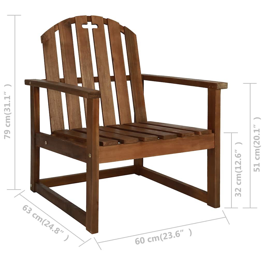 vidaXL 4-delige Loungeset massief acaciahout
