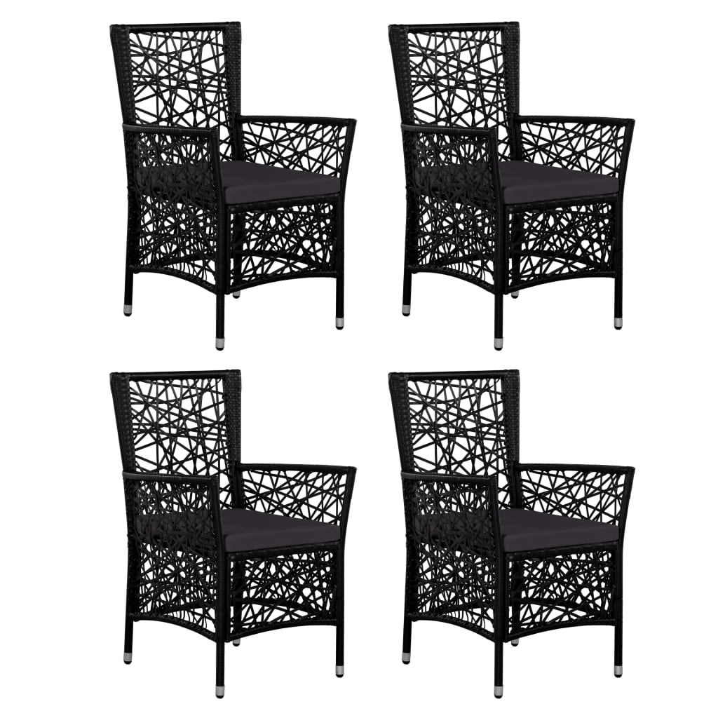 vidaXL 9-piece Garden Dining Set Poly Rattan Black