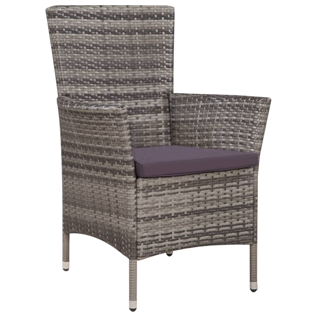 vidaXL 3-delige Bistroset poly rattan bruin