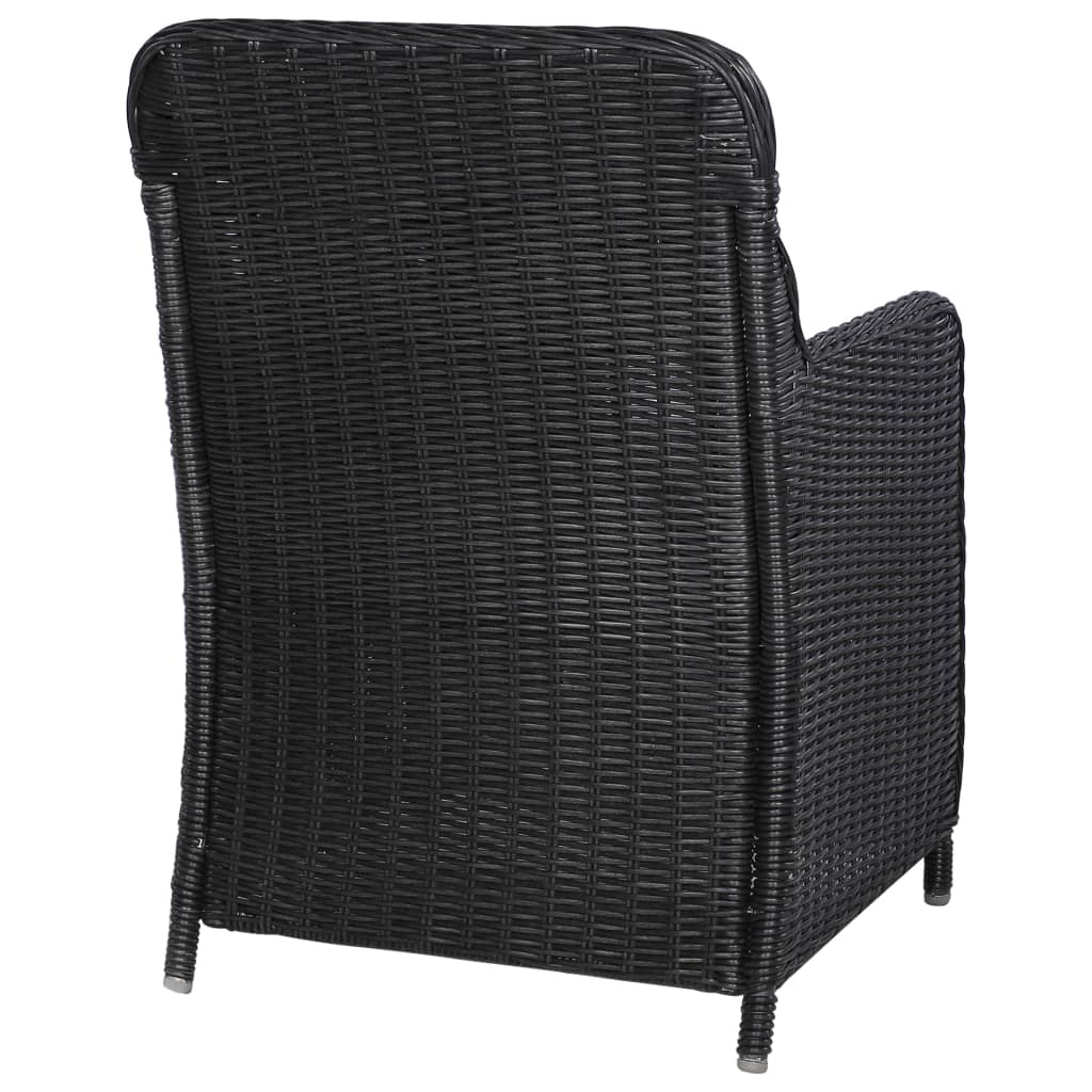 vidaXL Garden Chairs 2 pcs with cushions poly rattan black