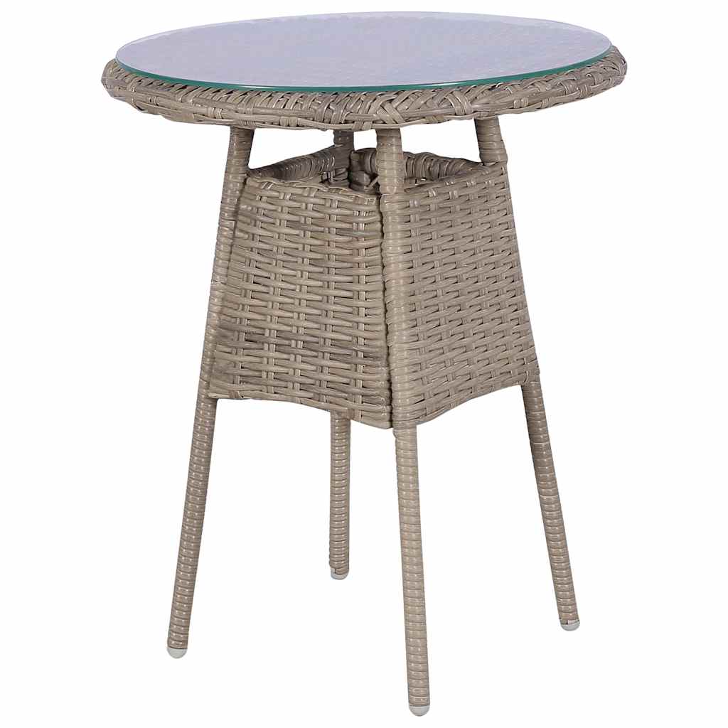 vidaXL 3-delige Bistroset met kussens poly rattan bruin