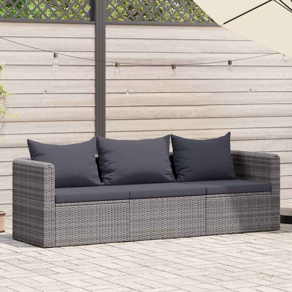 vidaXL Tuinhoekbanken 2 st poly rattan grijs