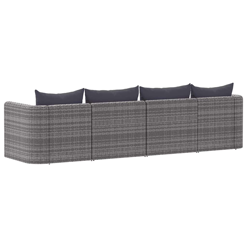 vidaXL Tuinhoekbanken 2 st poly rattan grijs