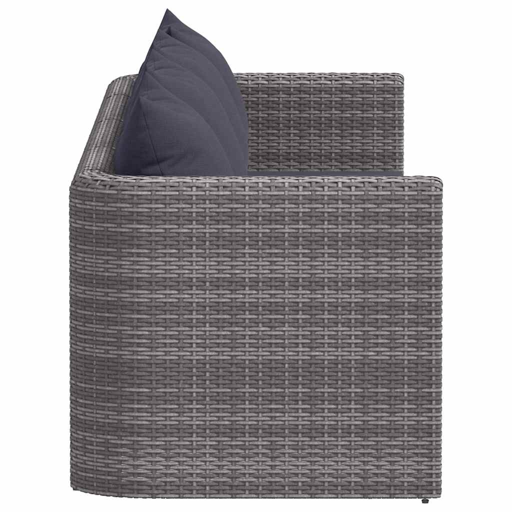 vidaXL Tuinhoekbanken 2 st poly rattan grijs
