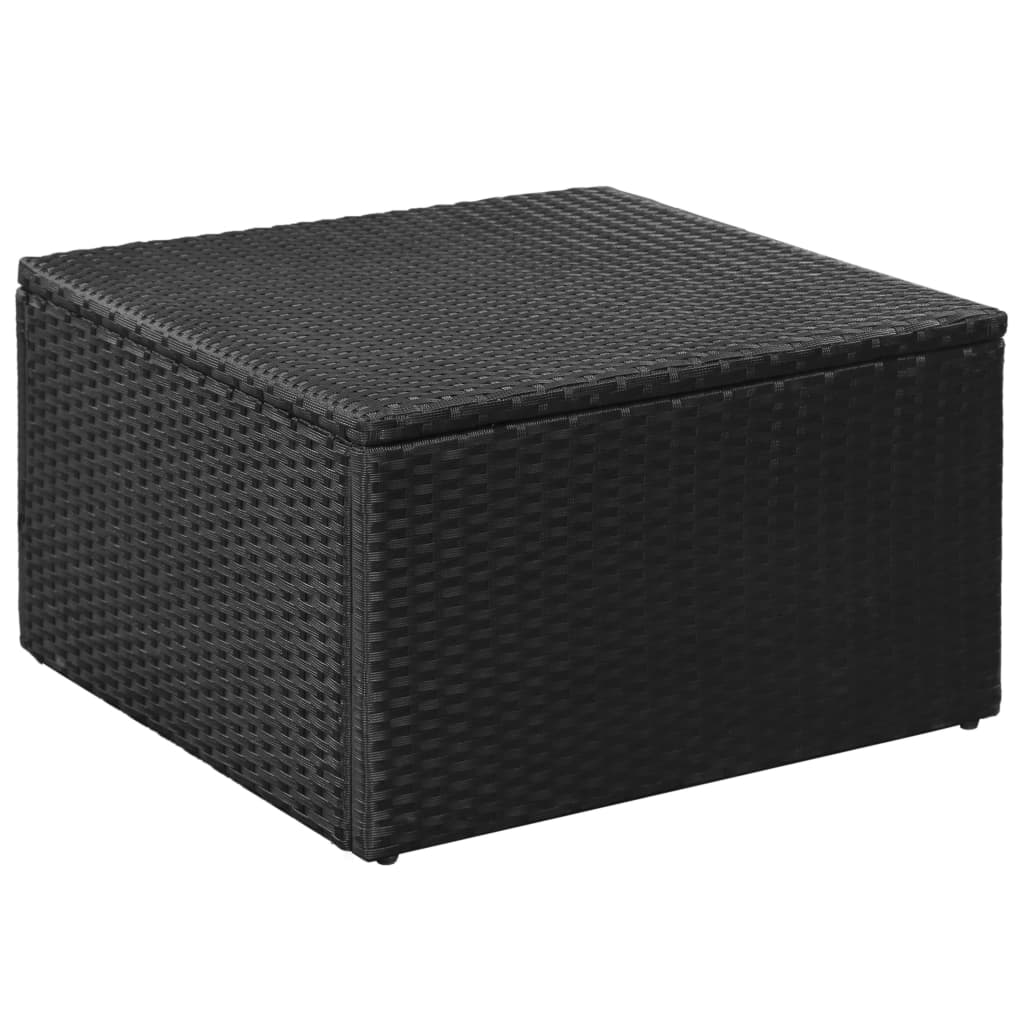 vidaXL 4-delige Loungeset poly rattan zwart en wit
