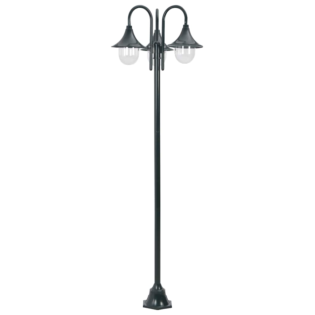 vidaXL Paalverlichting tuin E27 220 cm aluminium wit 3-delig