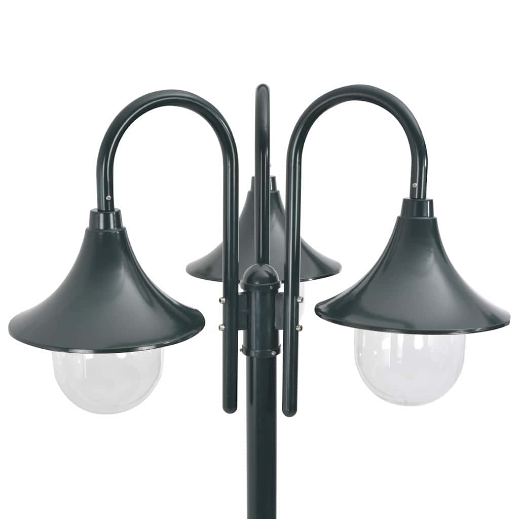 vidaXL Paalverlichting tuin E27 220 cm aluminium wit 3-delig
