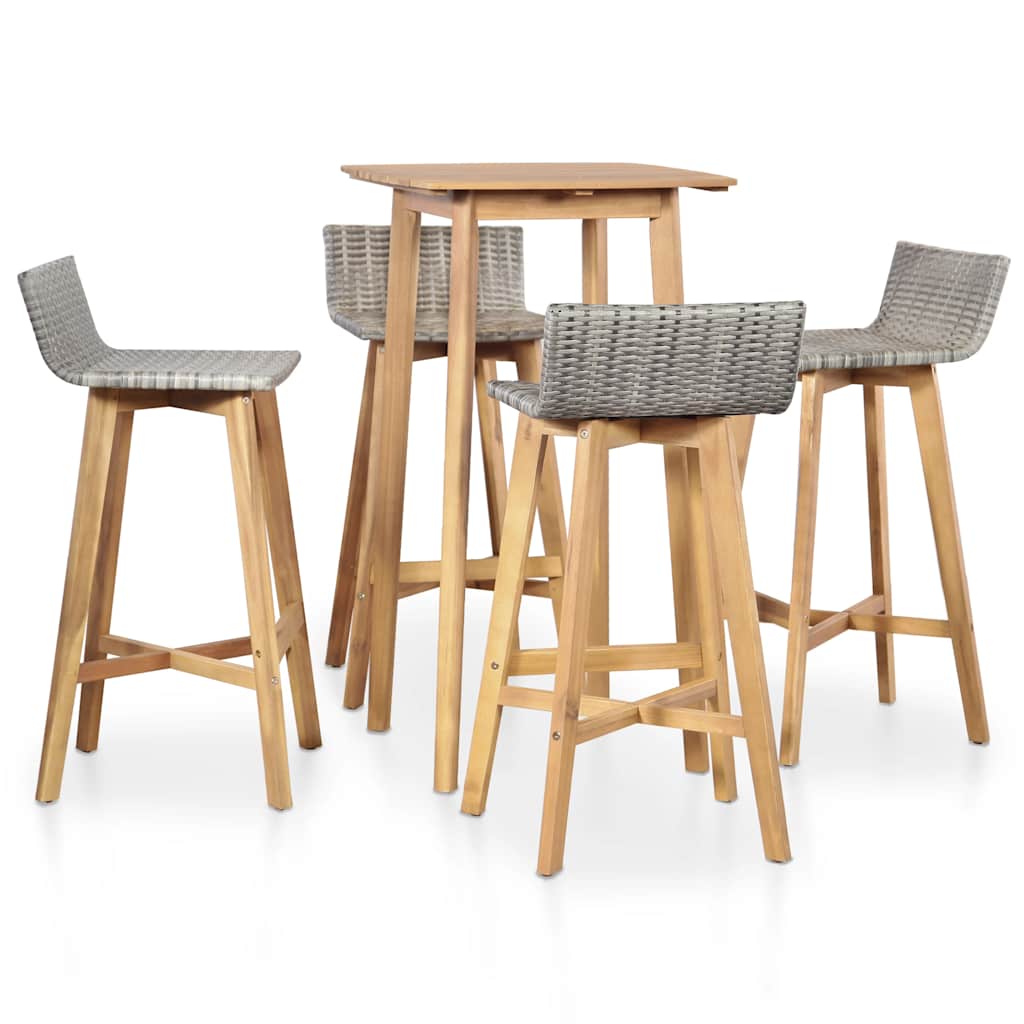vidaXL 3-Piece Bar Set Solid Acacia Wood