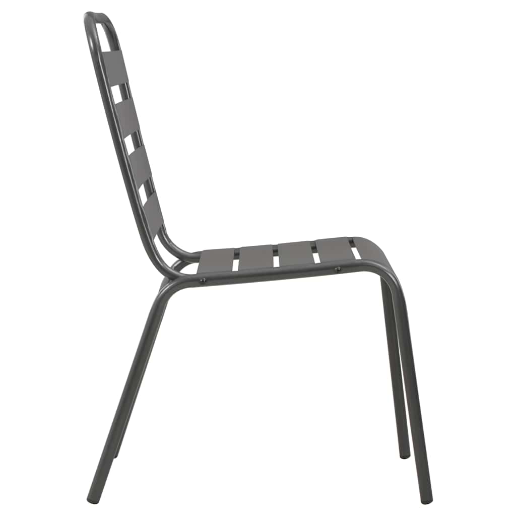 vidaXL Tuinstoelen 4 st gelat ontwerp staal donkergrijs