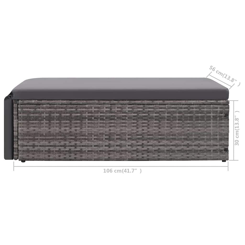 vidaXL 2-delige Loungeset met kussens poly rattan bruin